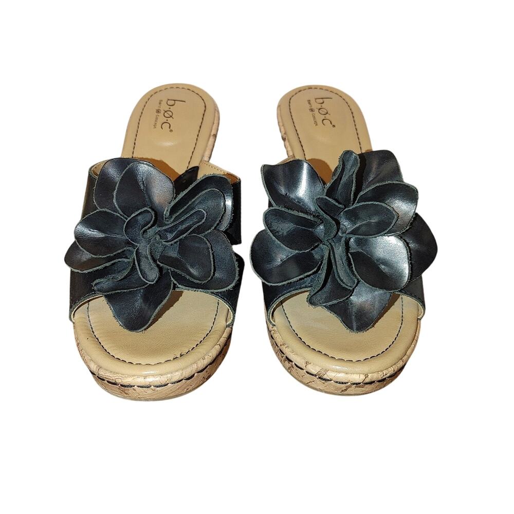 BOC Leather Wedge Sandals Size 9M